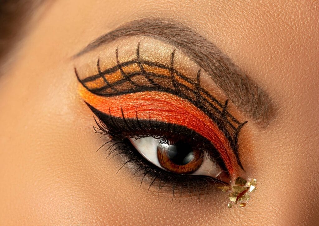 Maquiagem-laranja-para-olhos-no-Halloween-1024x726 50 inspirações de Halloween