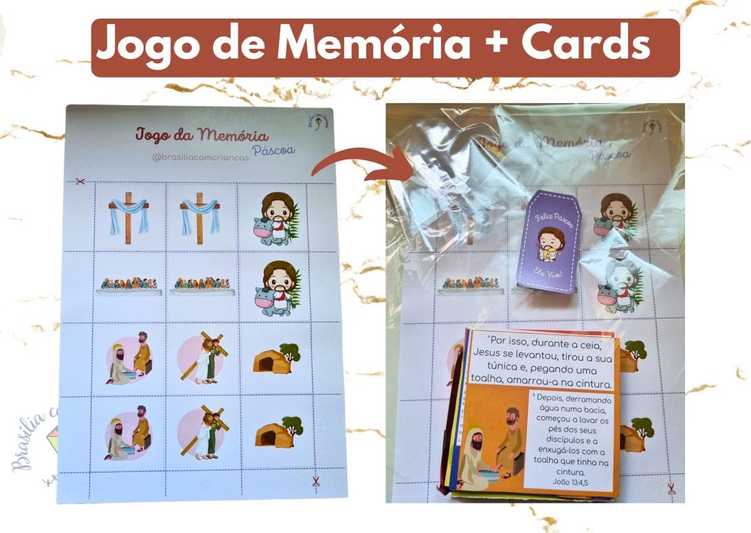 Jogo da Memória da Páscoa Cristã - Brasília com Crianças