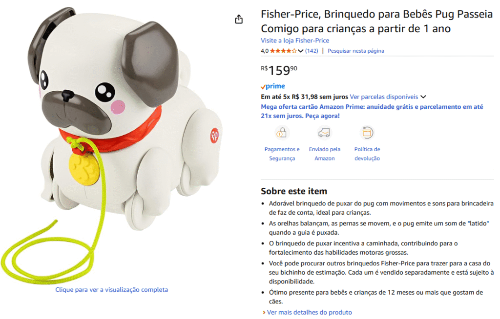 pug-fisher-price-1024x654 Mega Saldão Ciatoy 2025: veja o que encontramos por lá
