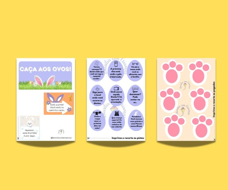 Caca-aos-Ovos-1 Kit de Páscoa Cristã para Imprimir: Atividades Infantis (Jogo, Caça aos Ovos e Lembrancinhas)