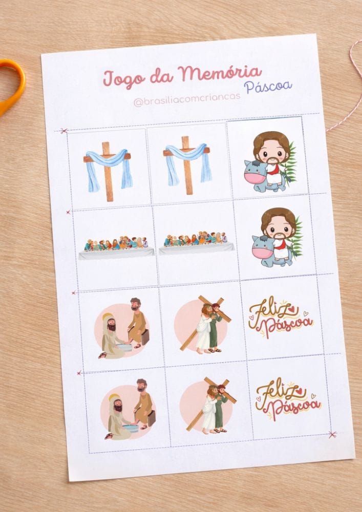 JogodaMemoriaPascoaCrista-1 Jogo da Memória de Páscoa Cristã para Imprimir
