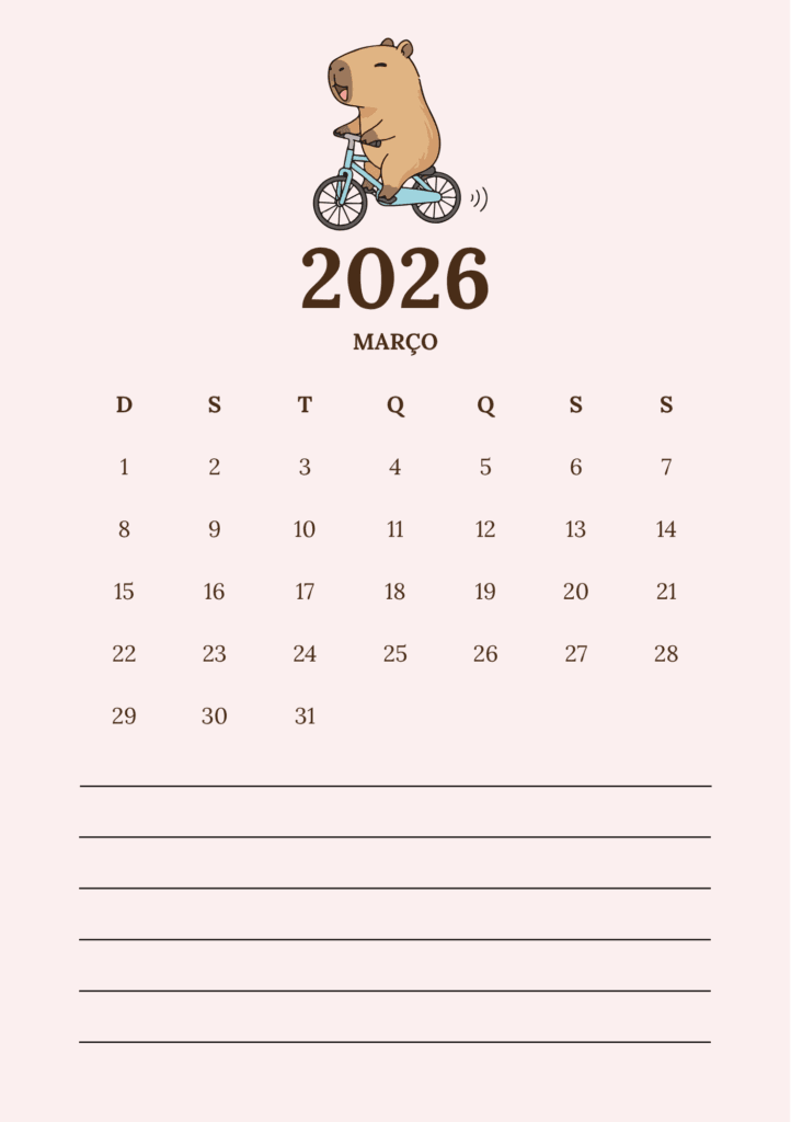 Calendario-e-Planner-Mensal-2026-Marco-722x1024 Planner Capivara 2026 – Organize sua Rotina com Leveza