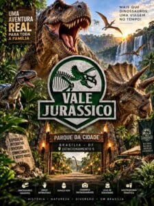 Vale Jurássico Brasília com dinossauros animatrônicos
