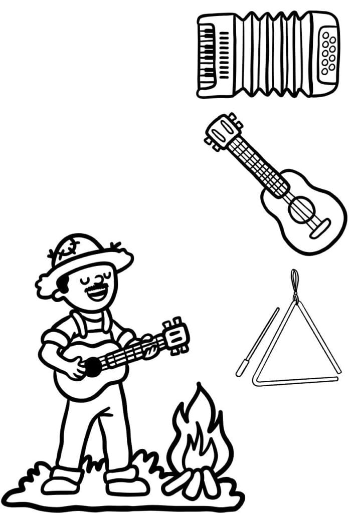Desenho-Musica-Junina-724x1024 Desenhos de Festa Junina para Colorir